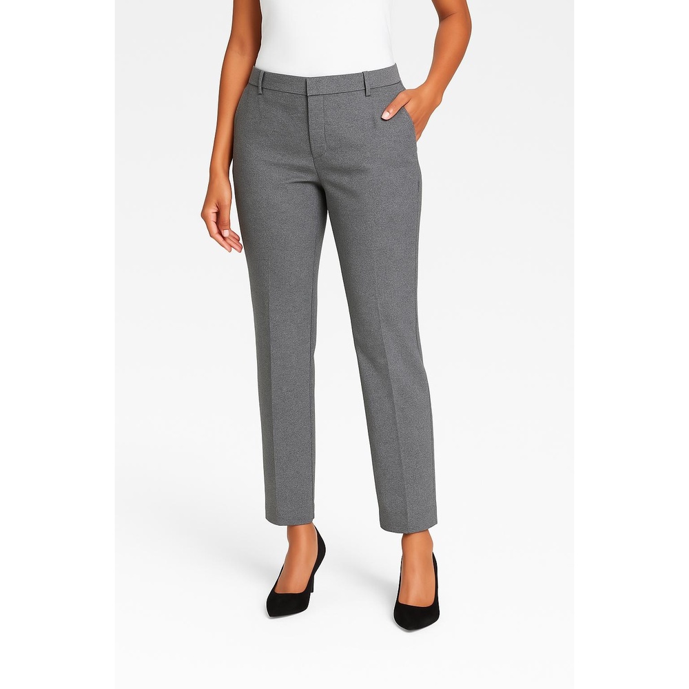 A New Day Womens Gray Heathered Cotton Stretch Career Wear Dress Pants 8‎